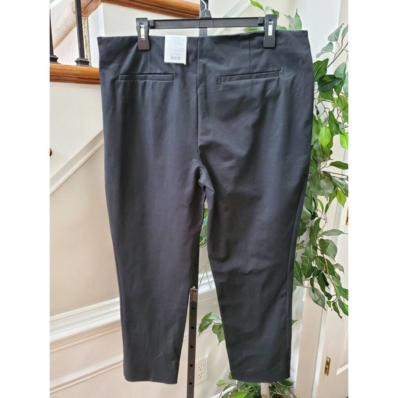 Time & Tru Womens Black Cotton Mid Rise Pull On Comfort Waist Dress Pant Size 16 - Picture 7 of 10
